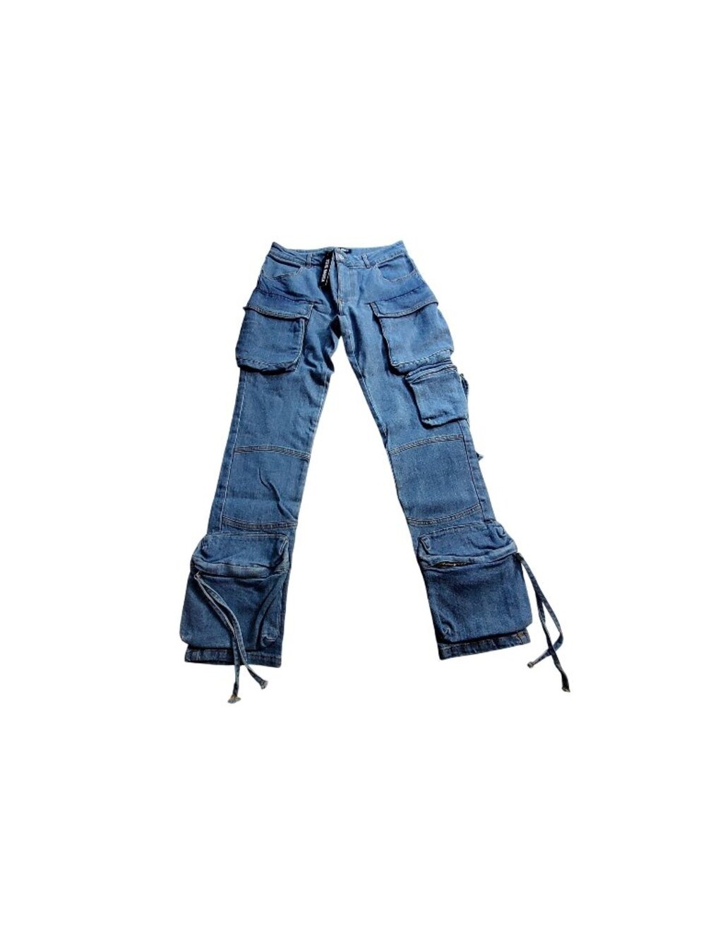 Steve Madden Blue Straight-Leg Cargo Jeans